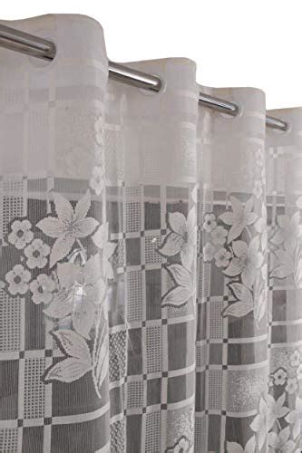 Galaxy Home Decor Sheer Transparent Net Curtains for Window 5 Feet, Pa ...