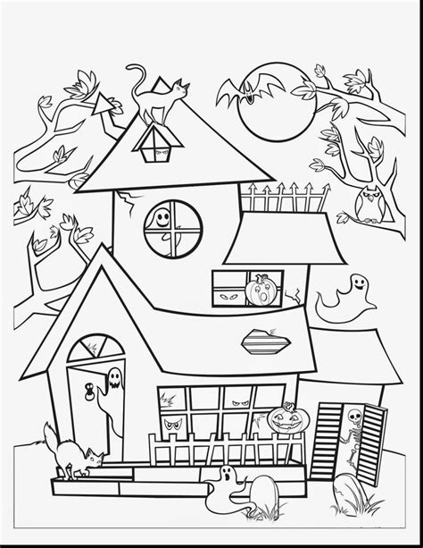 Halloween Haunted House Coloring Pages at GetColorings.com | Free ...