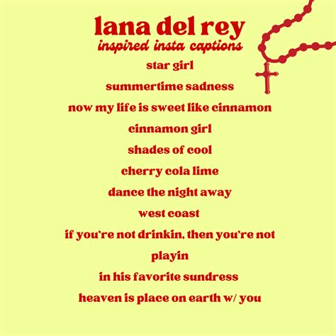Lana Del Rey Inspired Captions