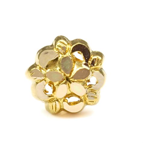 18K Real Gold women Nose pin nose ring Push Pin – Karizma Jewels