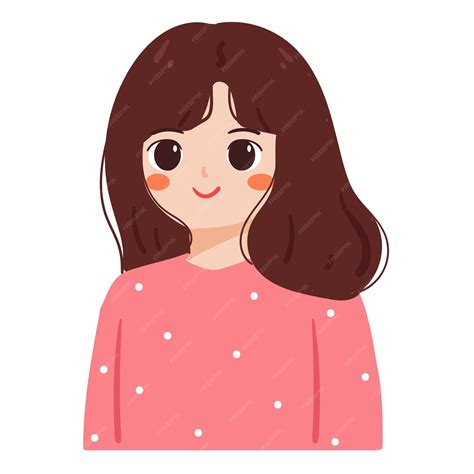 Premium Vector | Hand drawing cartoon girl. cute girl drawing for profile picture