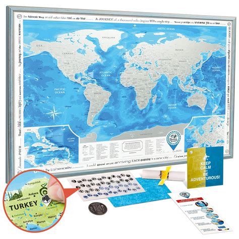 Scratch Off Map World In Tube Silver Scratch Off Map | Desertcart INDIA