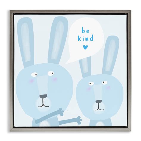 Stupell Industries Blue Be Kind Rabbits Floating Frame By Carla Daly ...