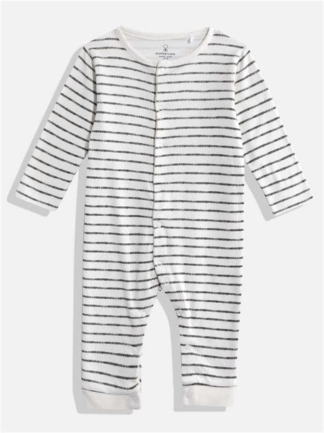 Mothercare Unisex Zebra Full Sleeves Sleepsuit - White