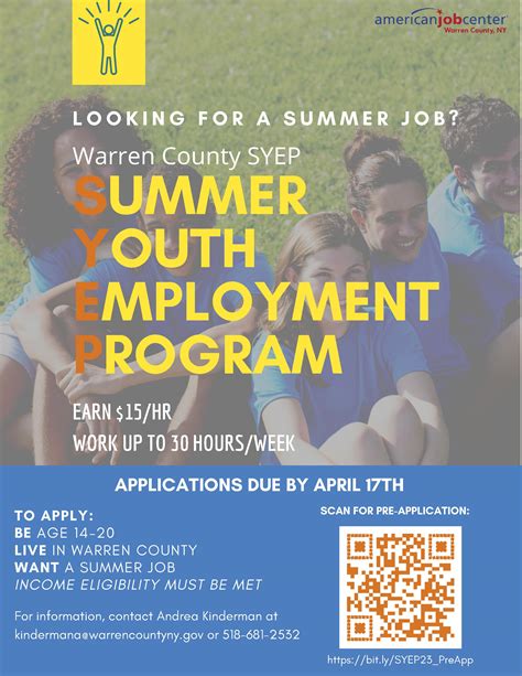 Application period open for Summer Youth Employment Program | Warren County