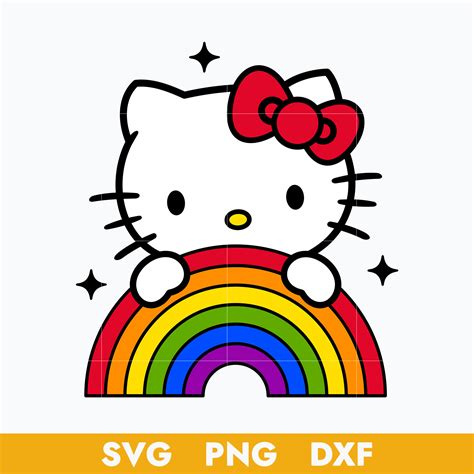 Pride Rainbow Hello Kitty Svg, Pride Cat Svg, Hello Kitty Cr | Inspire ...