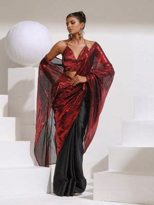 Buy Swtantra Rock His World Sequin Saree Online