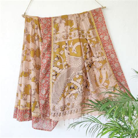 SIYA-Modal Cotton Kalamkari Mustad With Cream Saree – Sanskruti