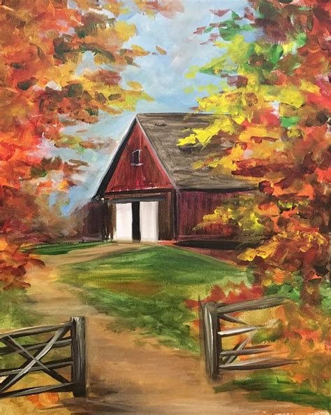 fall barn painting