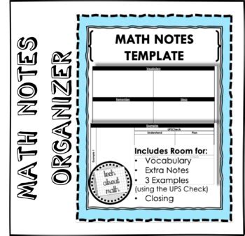 Image result for Template for Math Notes