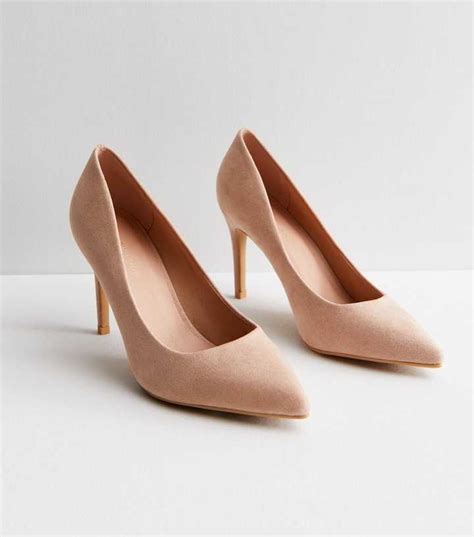 Pale Pink Suedette Pointed Stiletto Heel Court Shoes | New Look