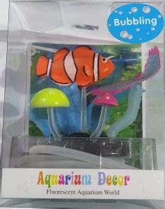 MT AQUA FIBER TOY FLUORESCENT FISH + MUSHROOM Aquarium Plant Anchor ...