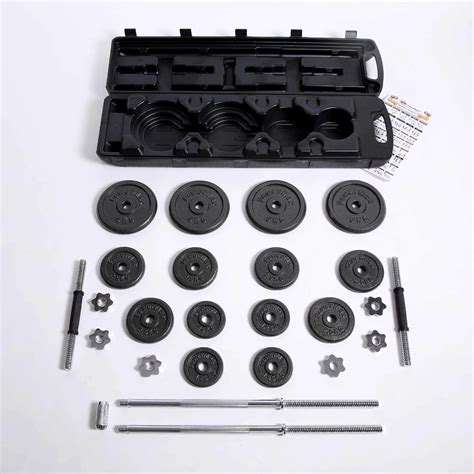 PowerMax Fitness Adjustable Dumbbell Set - Coated Iron Dumbbell and ...