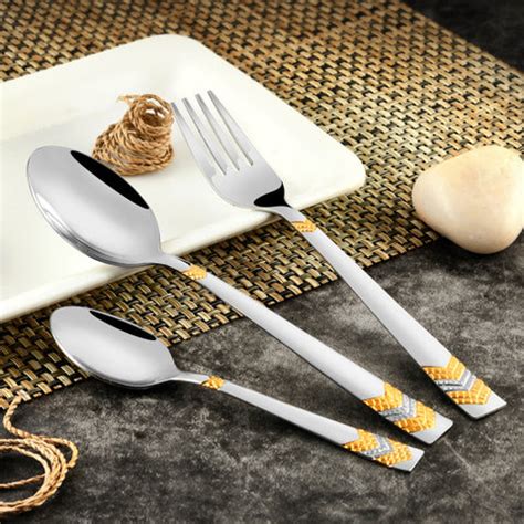 Buy FnS Raga 24 Karat Gold Plated 18 Pcs Cutlery Set