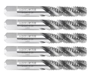 AccusizeTools - 5 Pcs M10x1.50 HSS Spiral Flute Taps Metric ANSI Ground ...