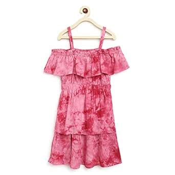 Li'l Tomatoes Girls Cotton Strapless Dress Pink : Amazon.in: Fashion
