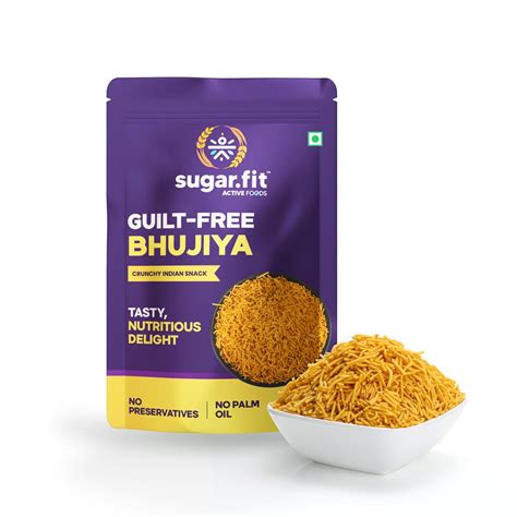 Sugar.Fit Active Guilt-Free Bhujiya,100% Roasted, No Palm Oil, Sugar ...