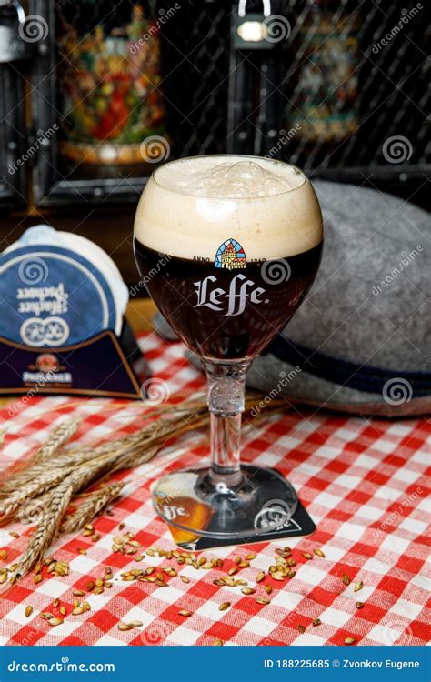 Glass of Belgian Leffe Beer, Belarus, Minsk - June 2020. Editorial ...