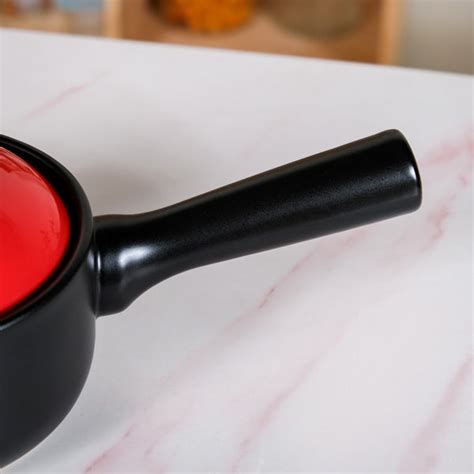 Rouge Ceramic Sauce Pan 1000ml Online - Premium Cooking Pot | Nestasia