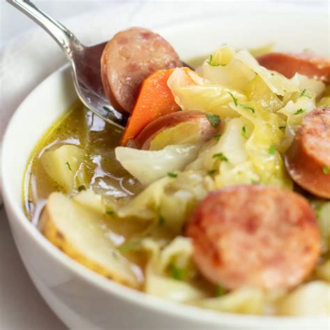 Polish Sausage And Cabbage Soup Polish Kielbasa And Cabbage Soup