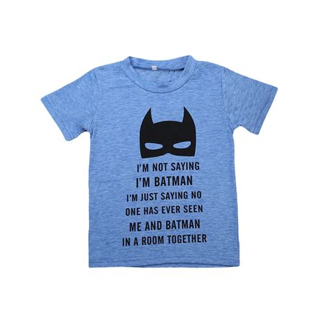 Super Hero Cute Baby Boy Graphic Tees Blue Toddlers Boy T shirt Summer ...