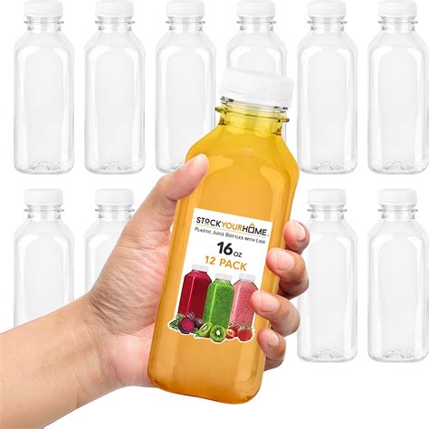 Amazon.com: 12 oz Juice Bottles with Caps for Juicing (12 pack ...
