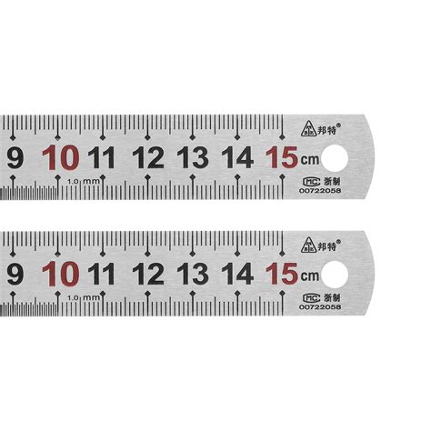 HARFINGTON 2pcs Stainless Steel Ruler 6-inch/15cm Metal Rulers 0.75 ...
