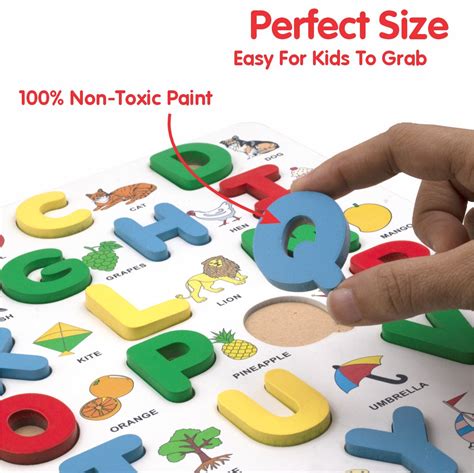 Chanak's Wooden Capital Alphabet Puzzle Board with Picture - chanak