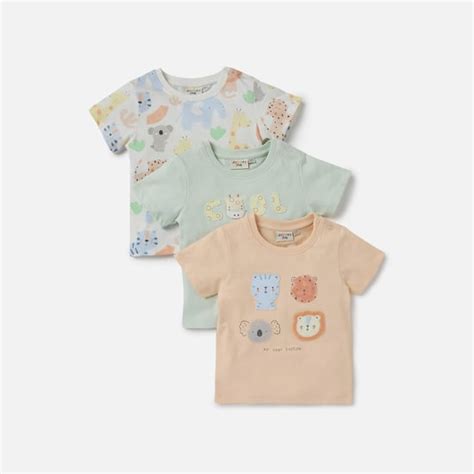 Juniors Animal Print T-shirt with Short Sleeves - Set of 3