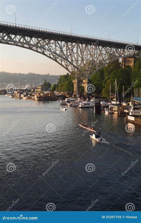 Lake Union Rowing Practice, Seattle, Washington Editorial Image - Image ...