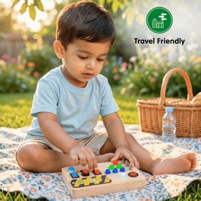 Buy Toggle Play screen-free Montessori Wooden Busy Board Toy for Kids ...