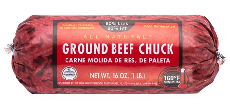All Natural* 80% Lean/20% Fat Ground Beef Chuck, 1 lb Roll - Walmart.com
