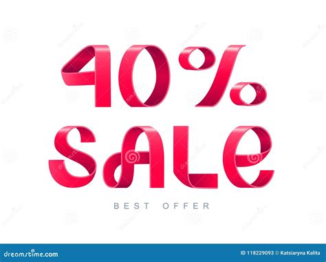 Sale 40 percent off. stock vector. Illustration of isolated - 118229093