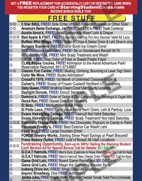 Starving Student Cards