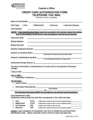 Credit Card Authorization Form - Blank Fillable Template | Fill Out ...