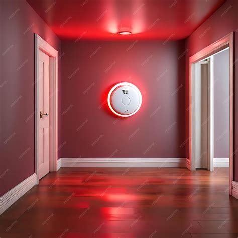 Safety First Smoke Alarm with Red LED Activated Light | Premium AI ...