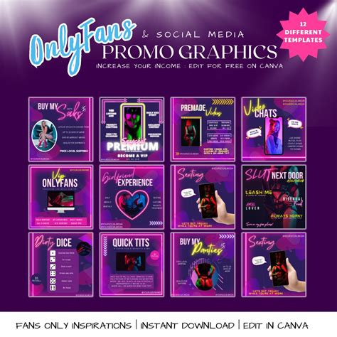 Onlyfans Promo Graphics Templates in Neon, Promo Templates, Social Media Templates, Onlyfans ...