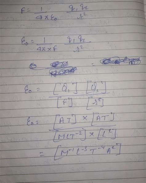 Obtain the dimensional formula of epsilon's nought?? - Brainly.in