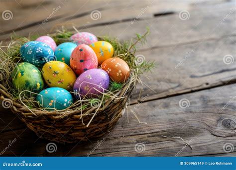Happy Easter Anniversary Card Eggs Easter Display Basket. White Merry ...