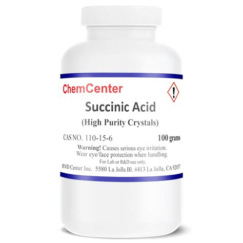 Succinic Acid, Crystals, High Purity, 100 Grams : Amazon.in: Industrial ...