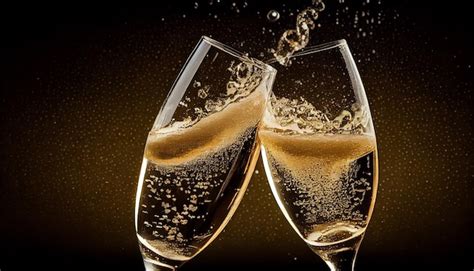 Feierlicher Champagner, der in ein elegantes Weinglas strömt, das von ...