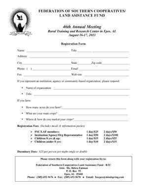 Fillable Online 46th Annual Meeting Registration Form Fax Email Print ...