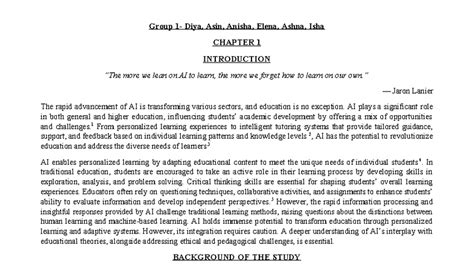 Chapter 1: Introduction to AI Dependency in Nursing Education (NURS 101 ...