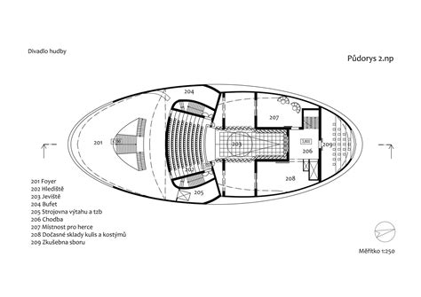 second floor - ground plan - Music Theatre - Architecture - Vladimíra ...