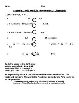 Oakdale 5th Grade Math Module 1 Lesson 11 的图像结果