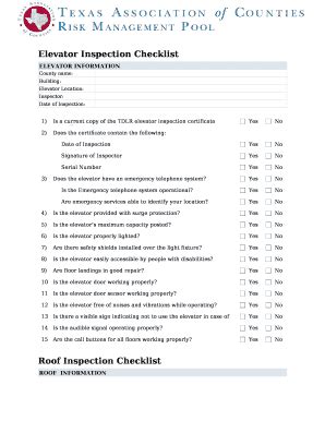 Elevator Inspection Checklist - Fill Out, Sign & Share Online | pdfFiller