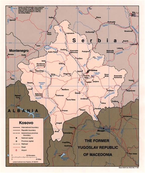 Detailed political map of Kosovo. Kosovo detailed political map | Vidiani.com | Maps of all ...