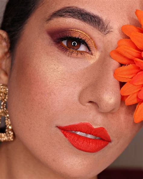 Image result for All Orange Makeup Tutorial