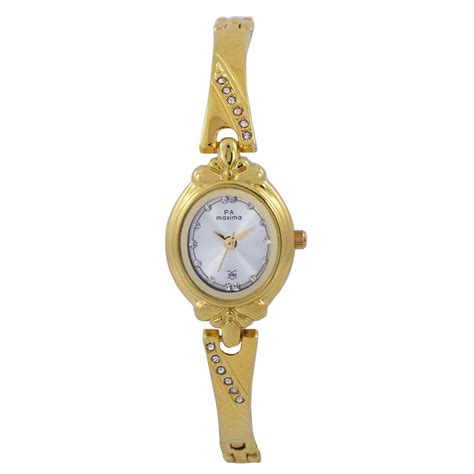 Maxima GOLD Women Silver Dial Analogue Watch - 29375BMLY