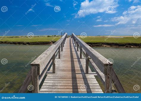 Famous Town Neck Beach Boardwalk in Sandwich, Massachusetts, USA ...